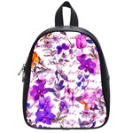 ultra violet,shabby chic,flowers,floral,vintage,typography,beautiful.feminine,girly,pink,purple School Bag (Small) Front