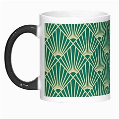 Teal,beige,art Nouveau,vintage,original,belle Époque,fan Pattern,geometric,elegant,chic Morph Mugs by NouveauDesign