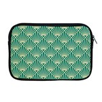 teal,beige,Art nouveau,vintage,original,belle époque,fan pattern,geometric,elegant,chic Apple MacBook Pro 17  Zipper Case Front