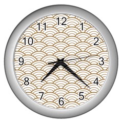 Gold,white,art Deco,vintage,shell Pattern,asian Pattern,elegant,chic,beautiful Wall Clocks (silver)  by NouveauDesign