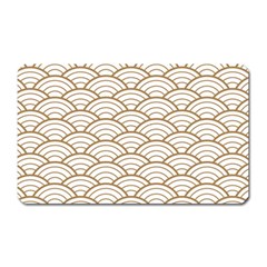 Gold,white,art Deco,vintage,shell Pattern,asian Pattern,elegant,chic,beautiful Magnet (rectangular) by NouveauDesign