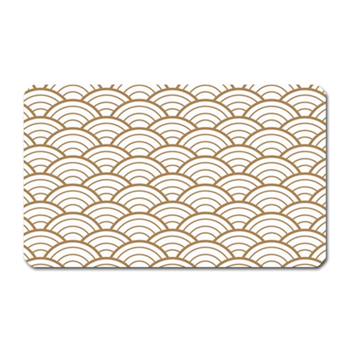 gold,white,art deco,vintage,shell pattern,asian pattern,elegant,chic,beautiful Magnet (Rectangular)