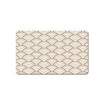 gold,white,art deco,vintage,shell pattern,asian pattern,elegant,chic,beautiful Magnet (Name Card) Front