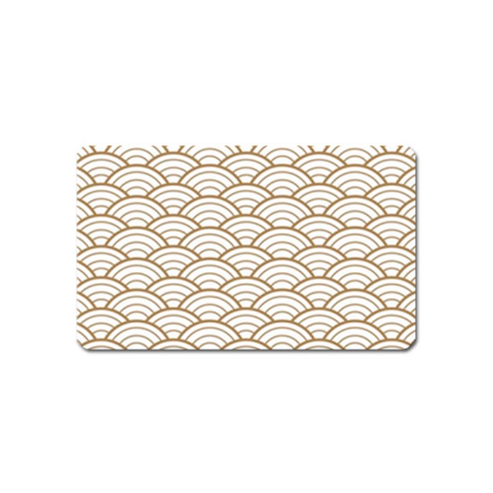 gold,white,art deco,vintage,shell pattern,asian pattern,elegant,chic,beautiful Magnet (Name Card)