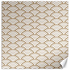 Gold,white,art Deco,vintage,shell Pattern,asian Pattern,elegant,chic,beautiful Canvas 16  X 16   by NouveauDesign