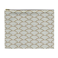 Gold,white,art Deco,vintage,shell Pattern,asian Pattern,elegant,chic,beautiful Cosmetic Bag (xl) by NouveauDesign