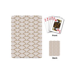 Gold,white,art Deco,vintage,shell Pattern,asian Pattern,elegant,chic,beautiful Playing Cards (mini)  by NouveauDesign