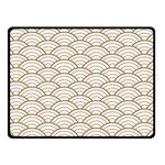 gold,white,art deco,vintage,shell pattern,asian pattern,elegant,chic,beautiful Double Sided Fleece Blanket (Small)  45 x34  Blanket Front