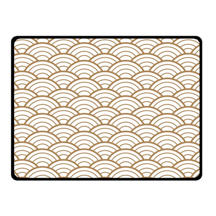 gold,white,art deco,vintage,shell pattern,asian pattern,elegant,chic,beautiful Double Sided Fleece Blanket (Small) 