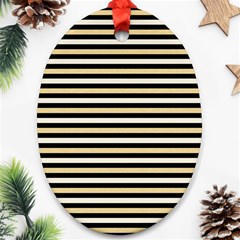 Black And Gold Stripes Ornament (oval) by jumpercat