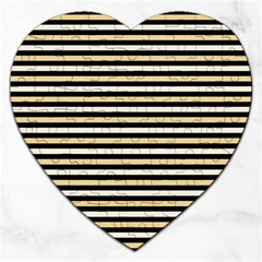 Black And Gold Stripes Jigsaw Puzzle (heart) by jumpercat