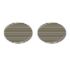 Black And Gold Stripes Cufflinks (oval) by jumpercat