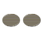 Black And Gold Stripes Cufflinks (Oval) Front(Pair)