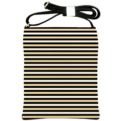 Black And Gold Stripes Shoulder Sling Bags by jumpercat