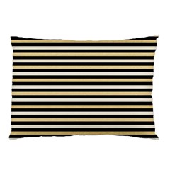 Black And Gold Stripes Pillow Case (two Sides) by jumpercat