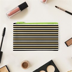 Black And Gold Stripes Cosmetic Bag (xs) by jumpercat