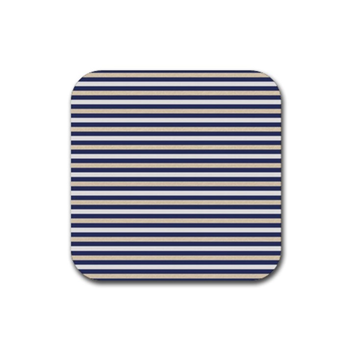 Royal Gold Classic Stripes Rubber Coaster (Square) 