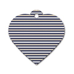 Royal Gold Classic Stripes Dog Tag Heart (two Sides) by jumpercat