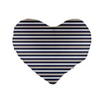 Royal Gold Classic Stripes Standard 16  Premium Flano Heart Shape Cushions Front