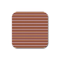 Gold And Wine Rubber Square Coaster (4 Pack)  by jumpercat