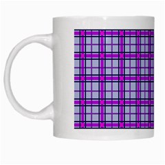 Purple Tartan White Mugs