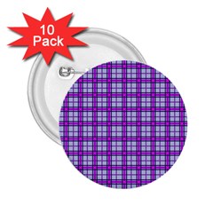 Purple Tartan 2 25  Buttons (10 Pack)  by jumpercat