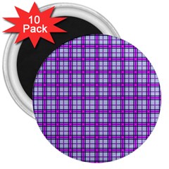 Purple Tartan 3  Magnets (10 Pack)  by jumpercat