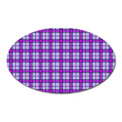 Purple Tartan Oval Magnet