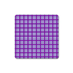 Purple Tartan Square Magnet