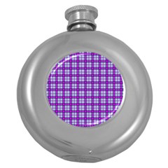 Purple Tartan Round Hip Flask (5 Oz) by jumpercat