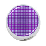 Purple Tartan 4-Port USB Hub (Two Sides)  Front