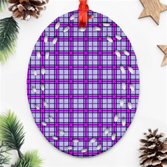 Purple Tartan Oval Filigree Ornament (Two Sides)