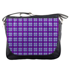 Purple Tartan Messenger Bags by jumpercat