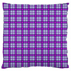 Purple Tartan Large Cushion Case (two Sides) by jumpercat