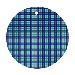 Sea Tartan Ornament (round)