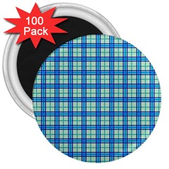 Sea Tartan 3  Magnets (100 Pack) by jumpercat