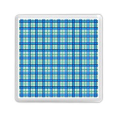 Sea Tartan Memory Card Reader (square)  by jumpercat