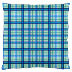 Sea Tartan Large Cushion Case (one Side) by jumpercat