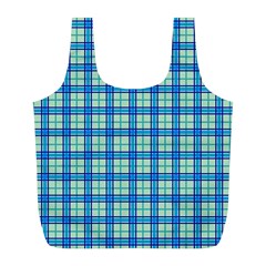 Sea Tartan Full Print Recycle Bags (l)  by jumpercat