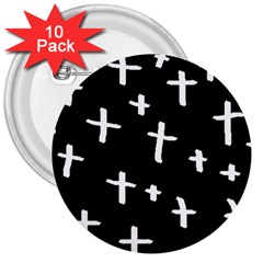 White Cross 3  Buttons (10 Pack)  by snowwhitegirl