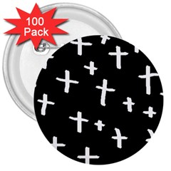 White Cross 3  Buttons (100 Pack)  by snowwhitegirl