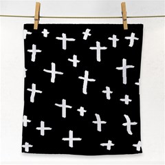 White Cross Face Towel by snowwhitegirl