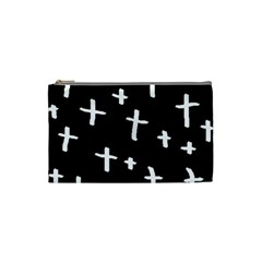 White Cross Cosmetic Bag (small)  by snowwhitegirl