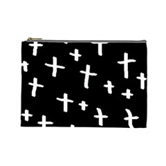 White Cross Cosmetic Bag (large)  by snowwhitegirl