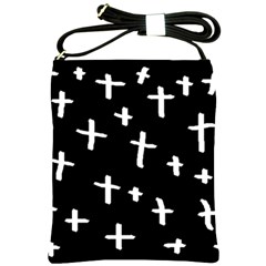 White Cross Shoulder Sling Bags by snowwhitegirl