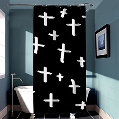 White Cross Shower Curtain 36  X 72  (stall)  by snowwhitegirl