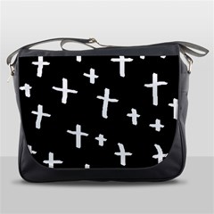 White Cross Messenger Bags by snowwhitegirl