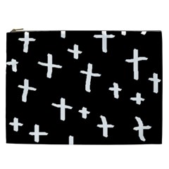 White Cross Cosmetic Bag (xxl)  by snowwhitegirl