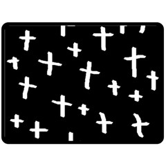 White Cross Double Sided Fleece Blanket (large)  by snowwhitegirl