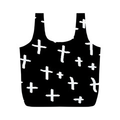 White Cross Full Print Recycle Bags (m)  by snowwhitegirl